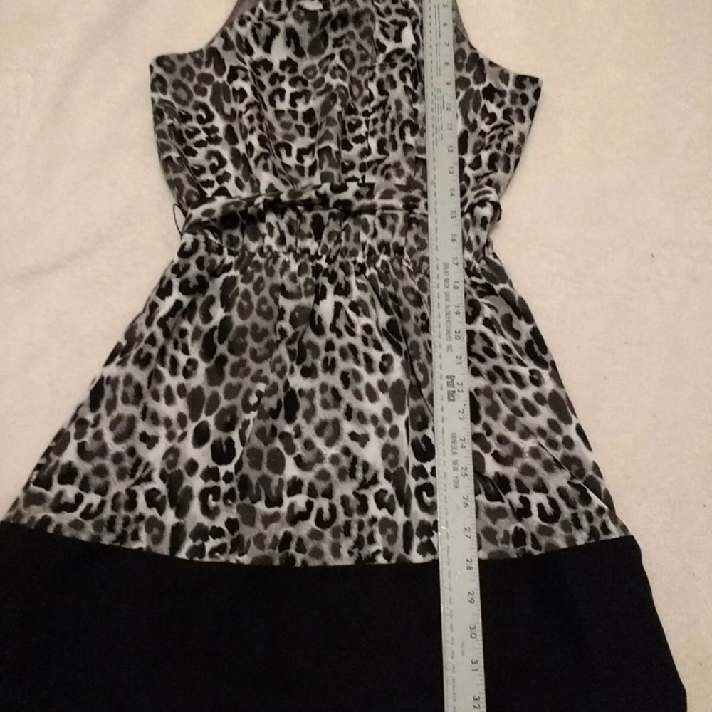 Express Black and White Leopard Print Midi Halter Dress - Picture 10 of 12